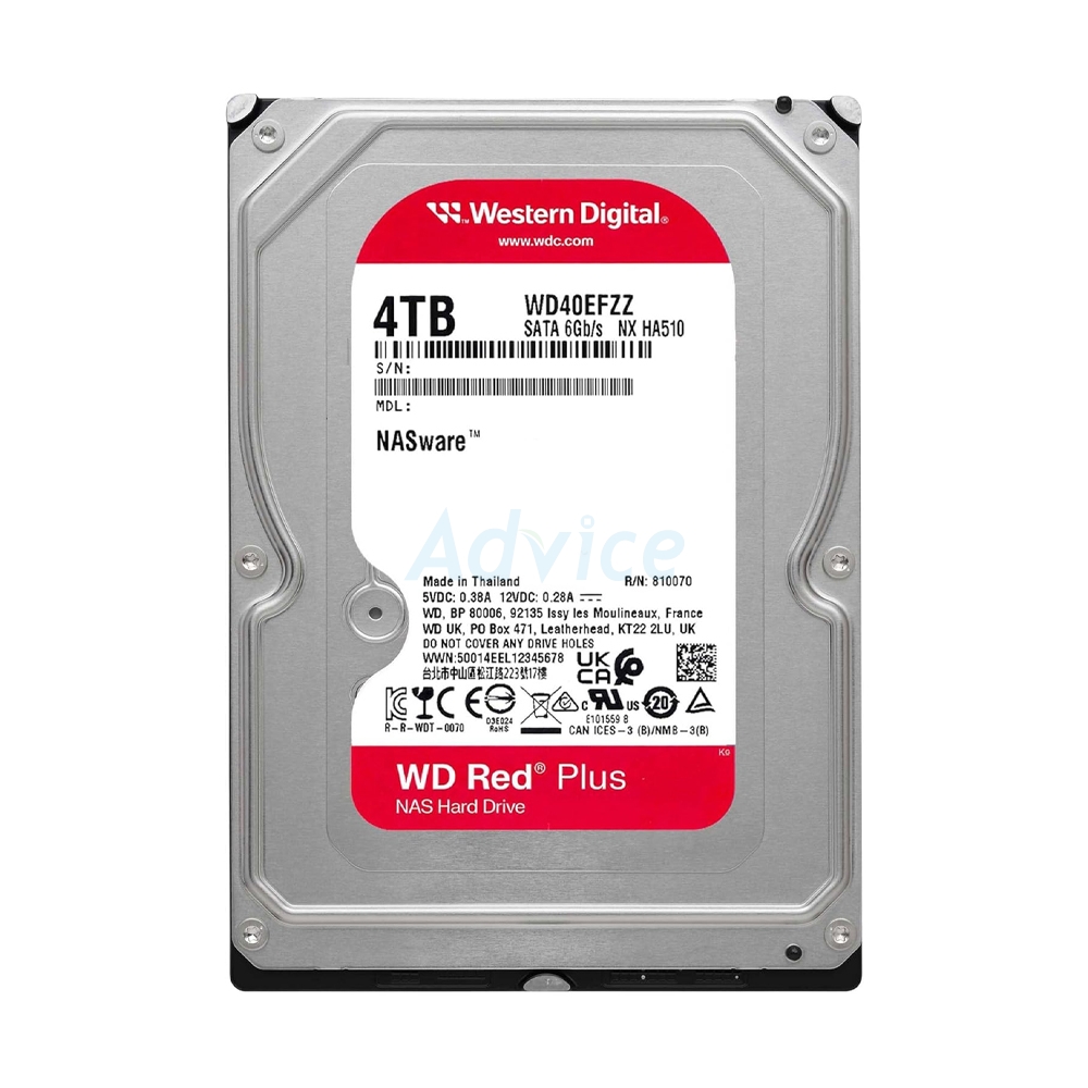 4 TB HDD WD RED PLUS (5400RPM, 128MB, SATA-3, WD40EFZZ) | Advice
