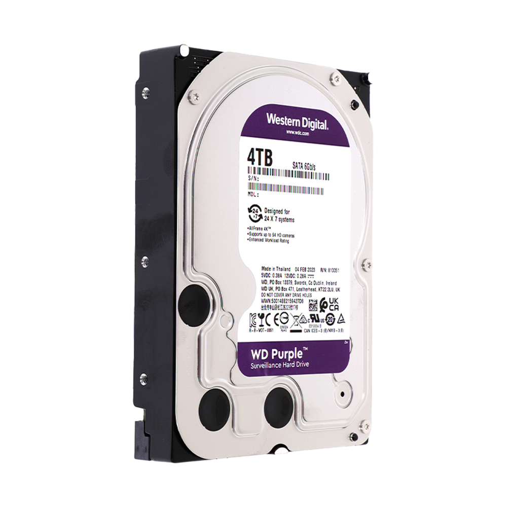 4 TB HDD CCTV WD PURPLE (5400RPM, 128MB, SATA-3, WD44PURZ)