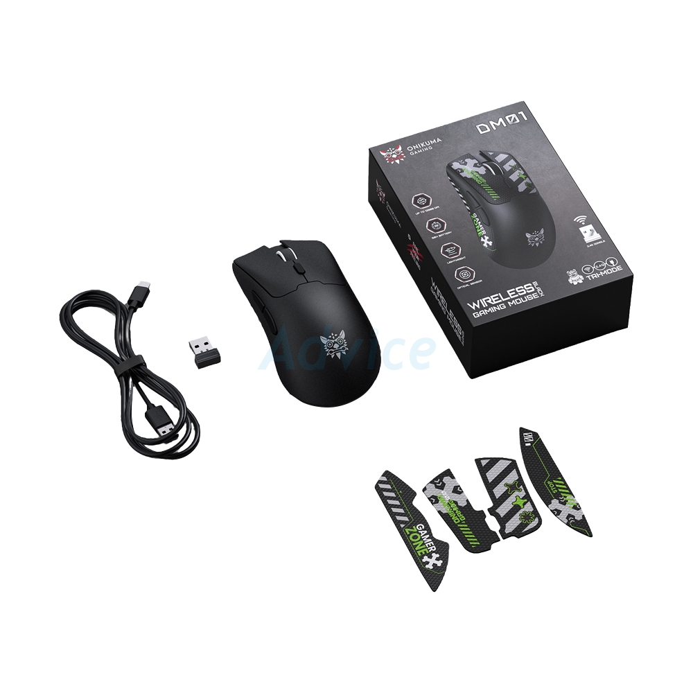 MOUSE WIRELESS BLUETOOTH ONIKUMA DM01 BLACK (เมาส์ไร้สาย)