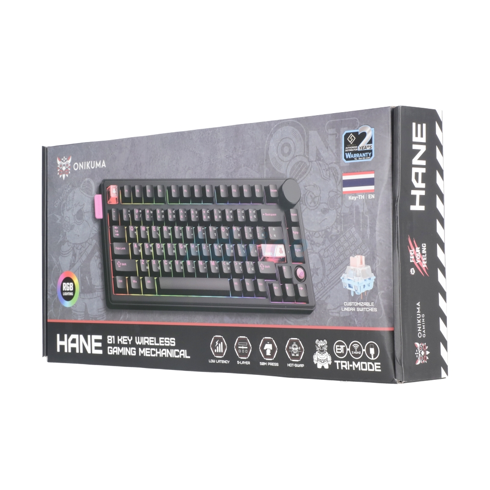 KEYBOARD WIRELESS BLUETOOTH ONIKUMA MT706 HANE BLACK (LINEAR SWITCH คีย์บอร์ด)
