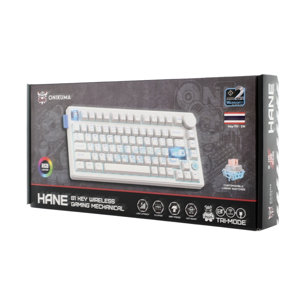 KEYBOARD WIRELESS BLUETOOTH ONIKUMA MT706 HANE WHITE (LINEAR SWITCH คีย์บอร์ด)