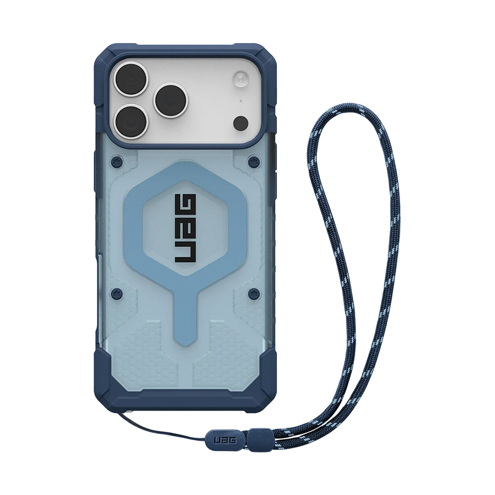 Case iPhone 17 Pro UAG Pathfinder Clear Magsafe - Blues Lanyard Bundle