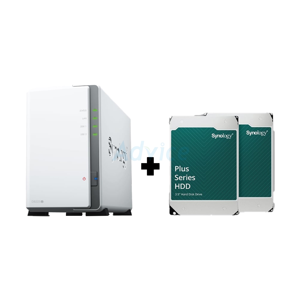 Set NAS Synology (DS223J, With HDD. 8TB HAT3320-8T x2)