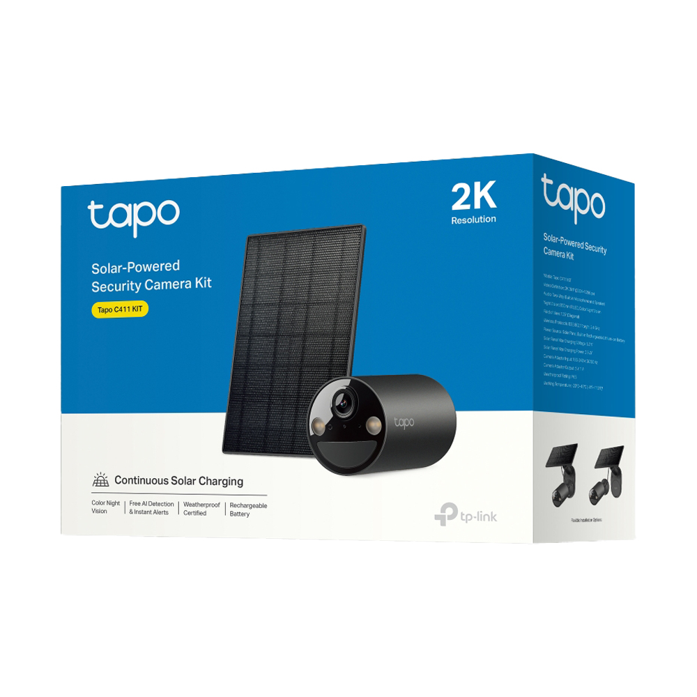 กล้องไร้สาย Smart Camera (3.0MP) TP-LINK TAPO C411 Kit+Solar Panel Outdoor