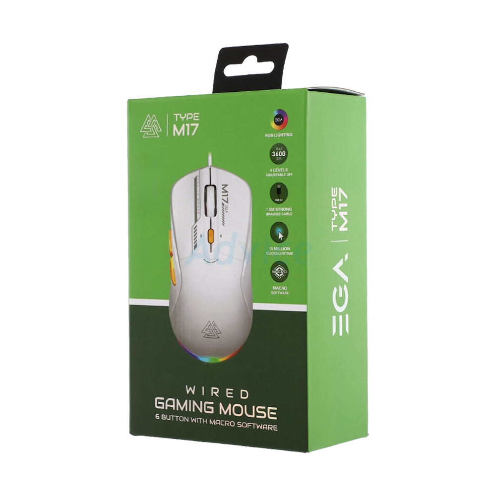 MOUSE EGA TYPE M17 WHITE (เมาส์สาย)