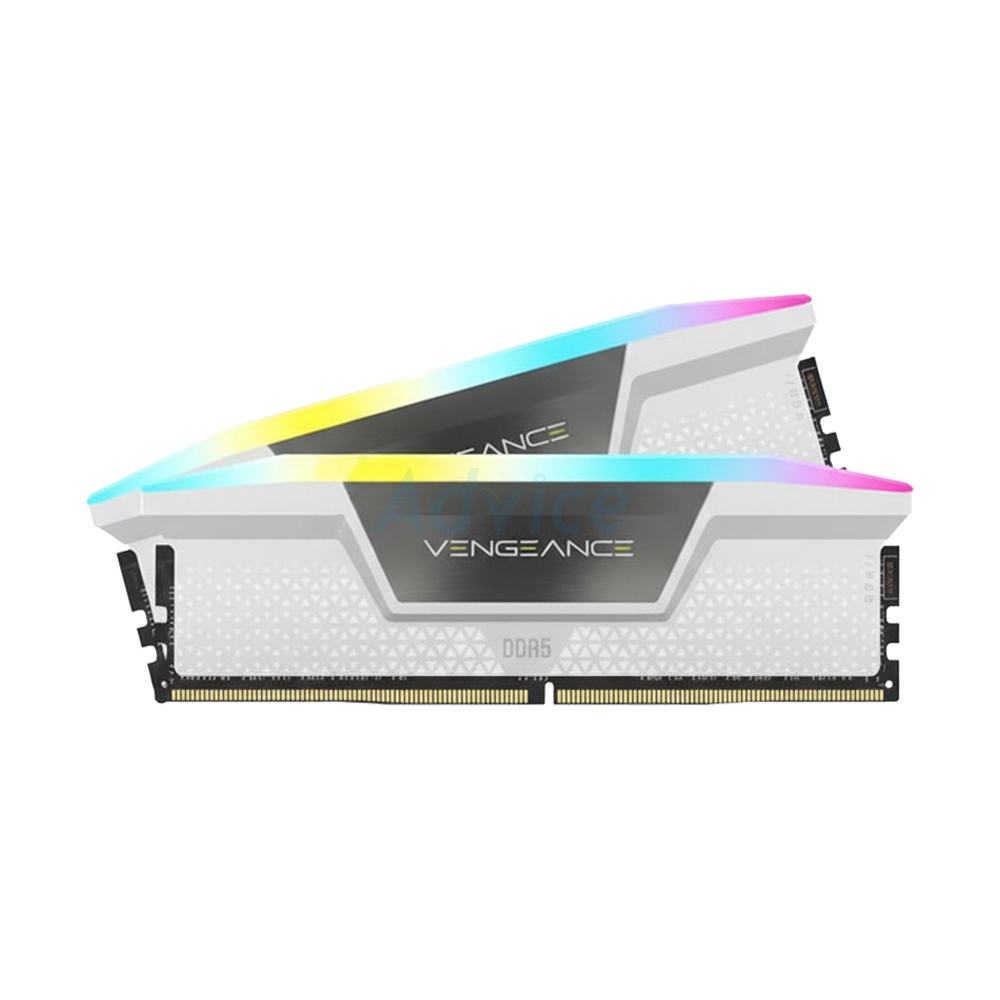 RAM DDR5(7200) 32GB (16GBX2) CORSAIR VENGEANCE WHITE RGB (CMH32GX5M2X7200C34W)