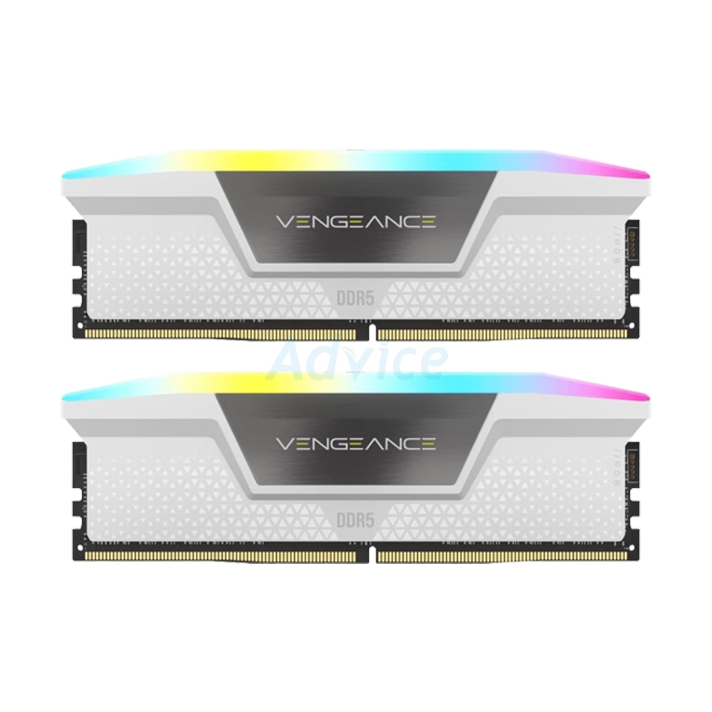 RAM DDR5(7200) 32GB (16GBX2) CORSAIR VENGEANCE WHITE RGB (CMH32GX5M2X7200C34W)