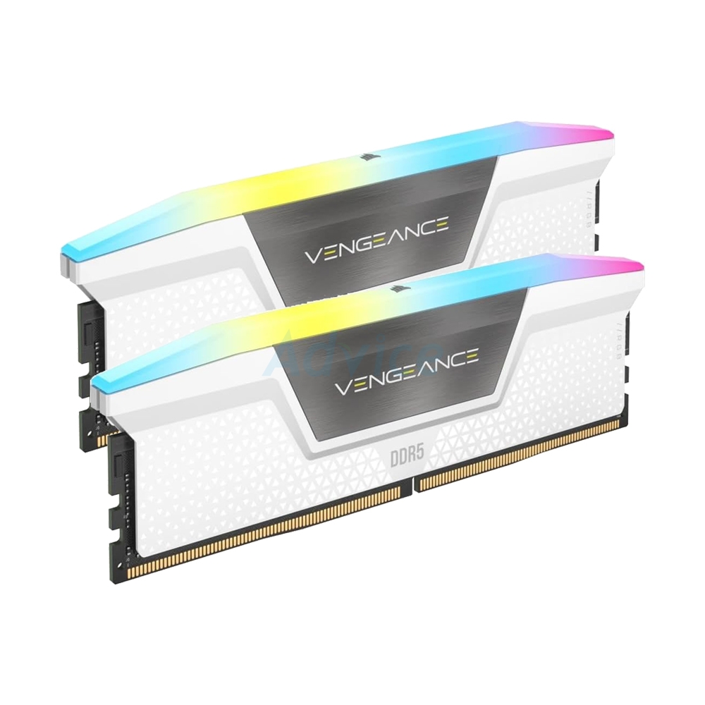 RAM DDR5(7200) 32GB (16GBX2) CORSAIR VENGEANCE WHITE RGB (CMH32GX5M2X7200C34W)