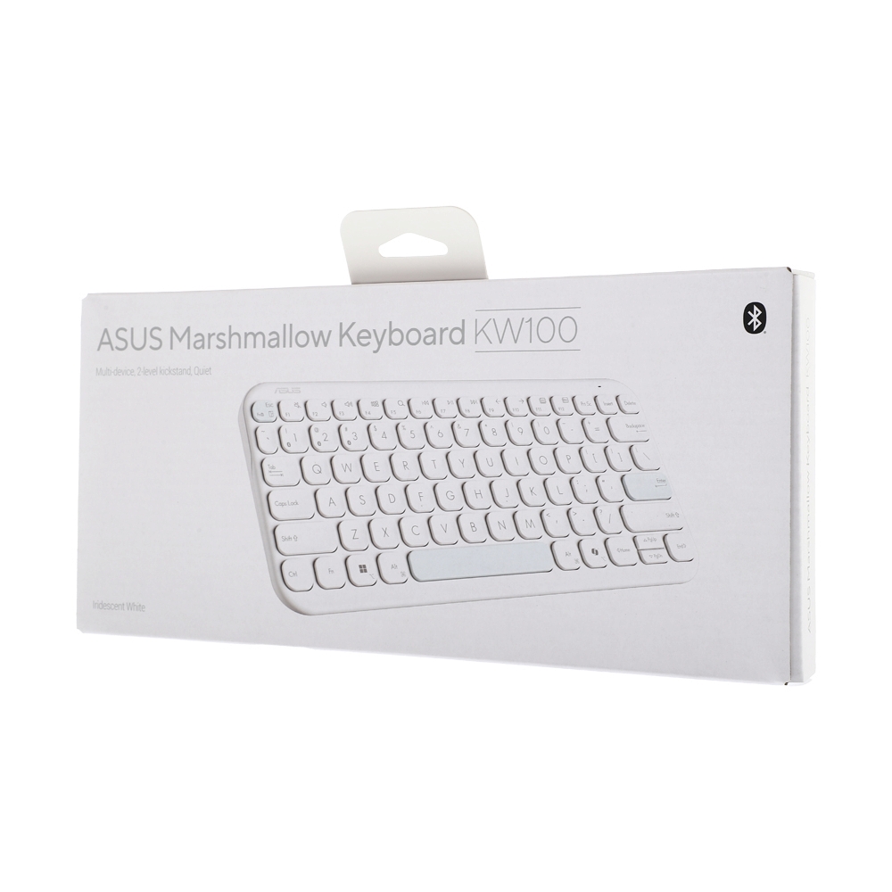 KEYBOARD WIRELESS ASUS MARSHMALLOW KW100 - IRIDESCENT WHITE (BLUETOOTH EN/TH)