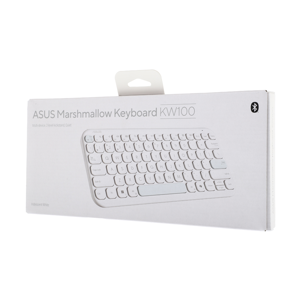 KEYBOARD WIRELESS ASUS MARSHMALLOW KW100 - IRIDESCENT WHITE (BLUETOOTH/EN)