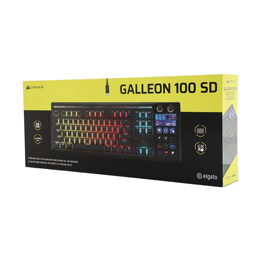 KEYBOARD CORSAIR GALLEON 100 SD BUILT IN STREAM DECK RGB BLACK EN (MLX PULSE SWITCH คีย์บอร์ด)
