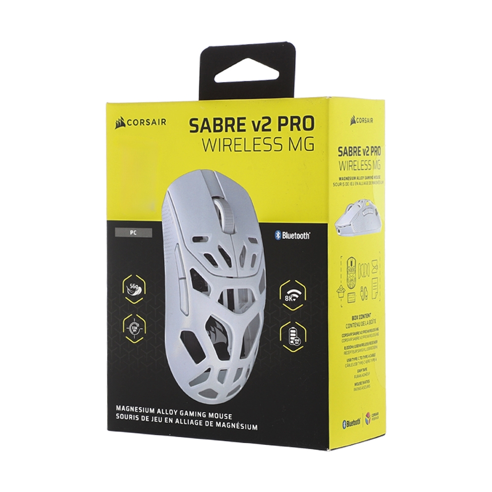 MOUSE WIRELESS BLUETOOTH CORSAIR SABRE V2 PRO MG WHITE (เมาส์ไร้สาย)