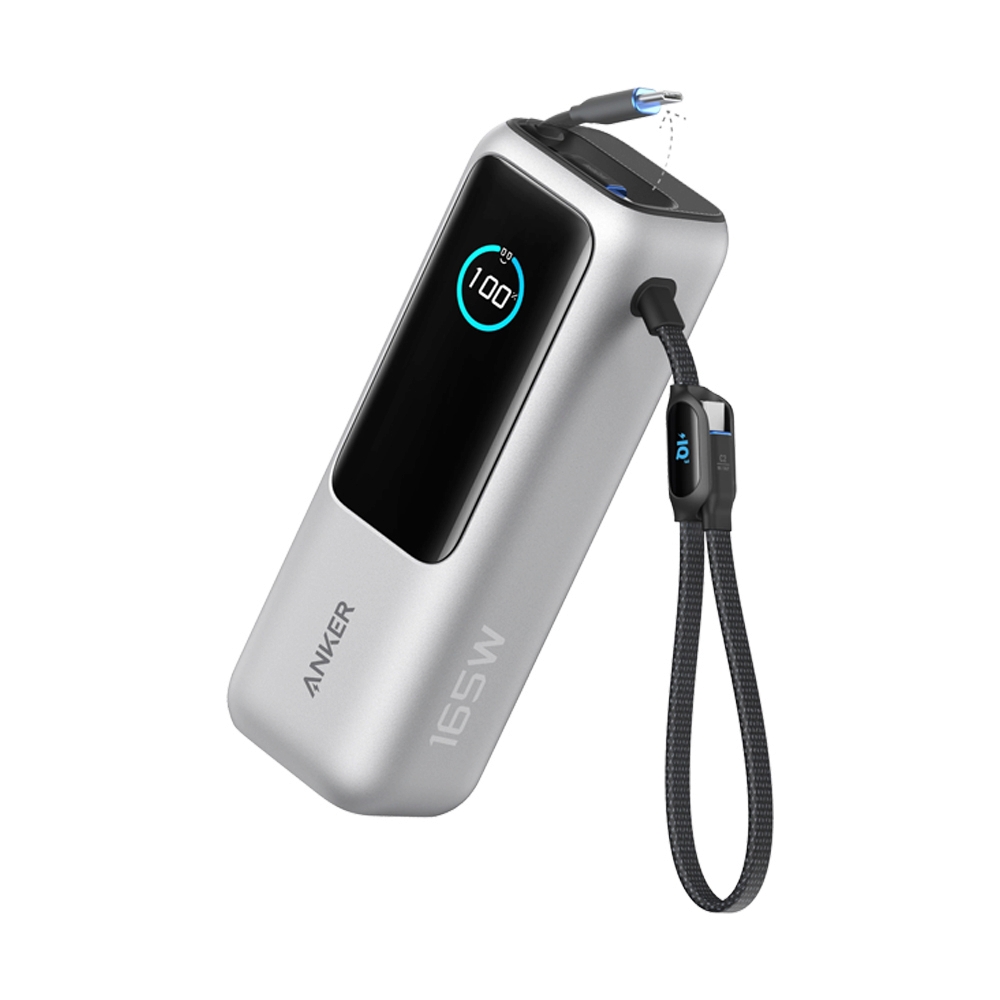 POWER BANK 25000 mAh ANKER Retractable Built-In Type-C (A1695H41,165W) Silver