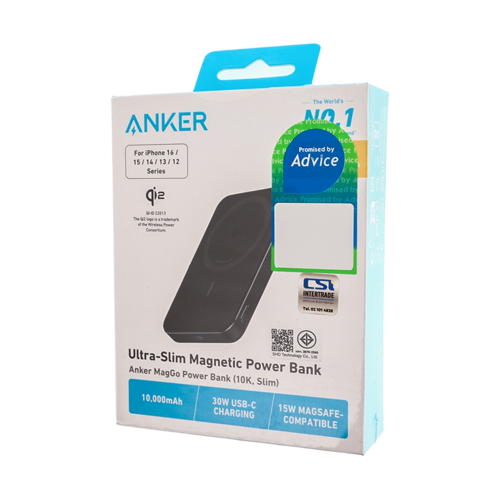 POWER BANK 10000 mAh ANKER MagGo Ultra-Slim (A1664H11,30W,Magnetic) Black
