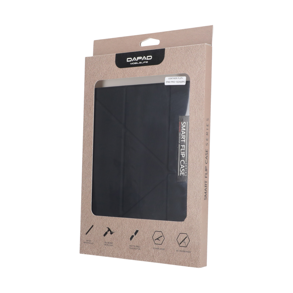 Case iPad Pro 13" DaPad Leather Flip - Black