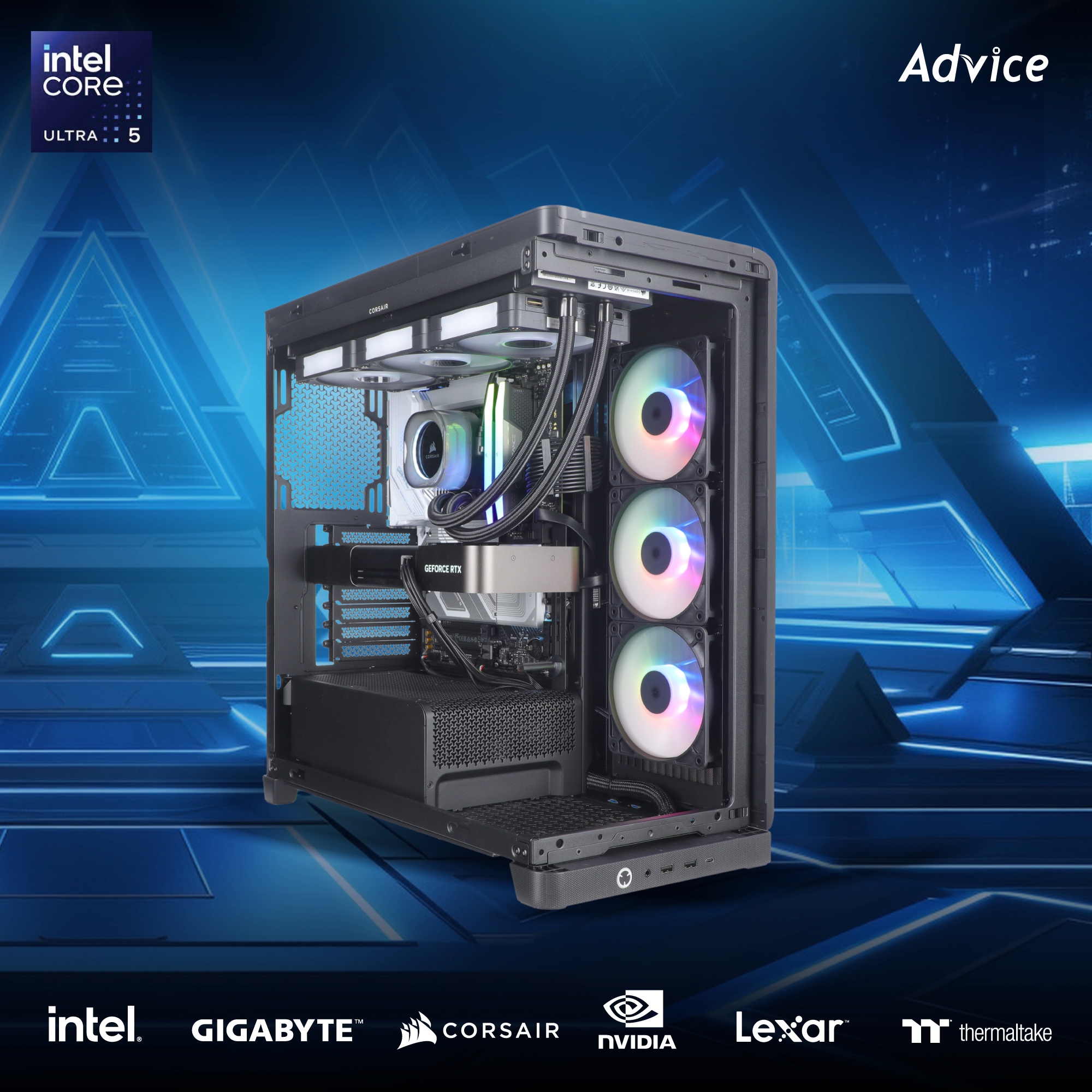คอมประกอบ Advice x AIRA : Computer Set intel #i425 ULTRA 7 270K PLUS RTX5090 32GB NVIDIA FE FOUNDERS EDITION (D7)