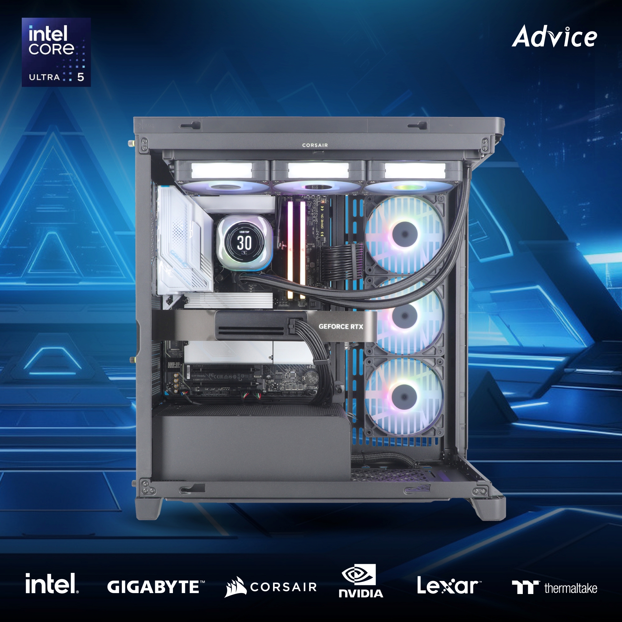 คอมประกอบ Advice x AIRA : Computer Set intel #i425 ULTRA 7 270K PLUS RTX5090 32GB NVIDIA FE FOUNDERS EDITION (D7)