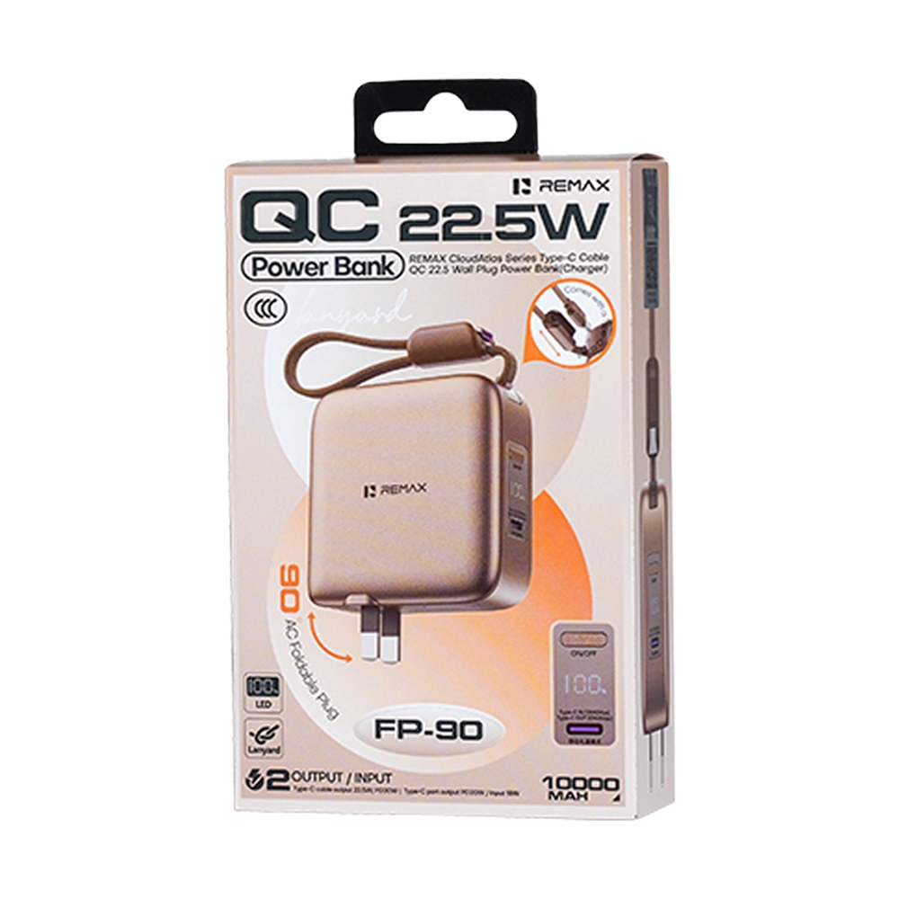 POWER BANK 10000 mAh REMAX (FP-90,22.5W) Gold
