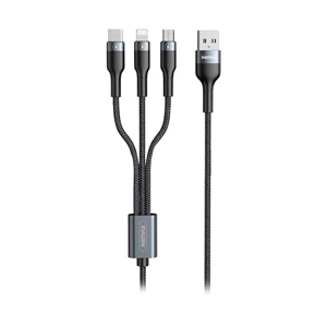 REMAX สายชาร์จ Charger 3in1 15W 1.2M Black (RC-070th)