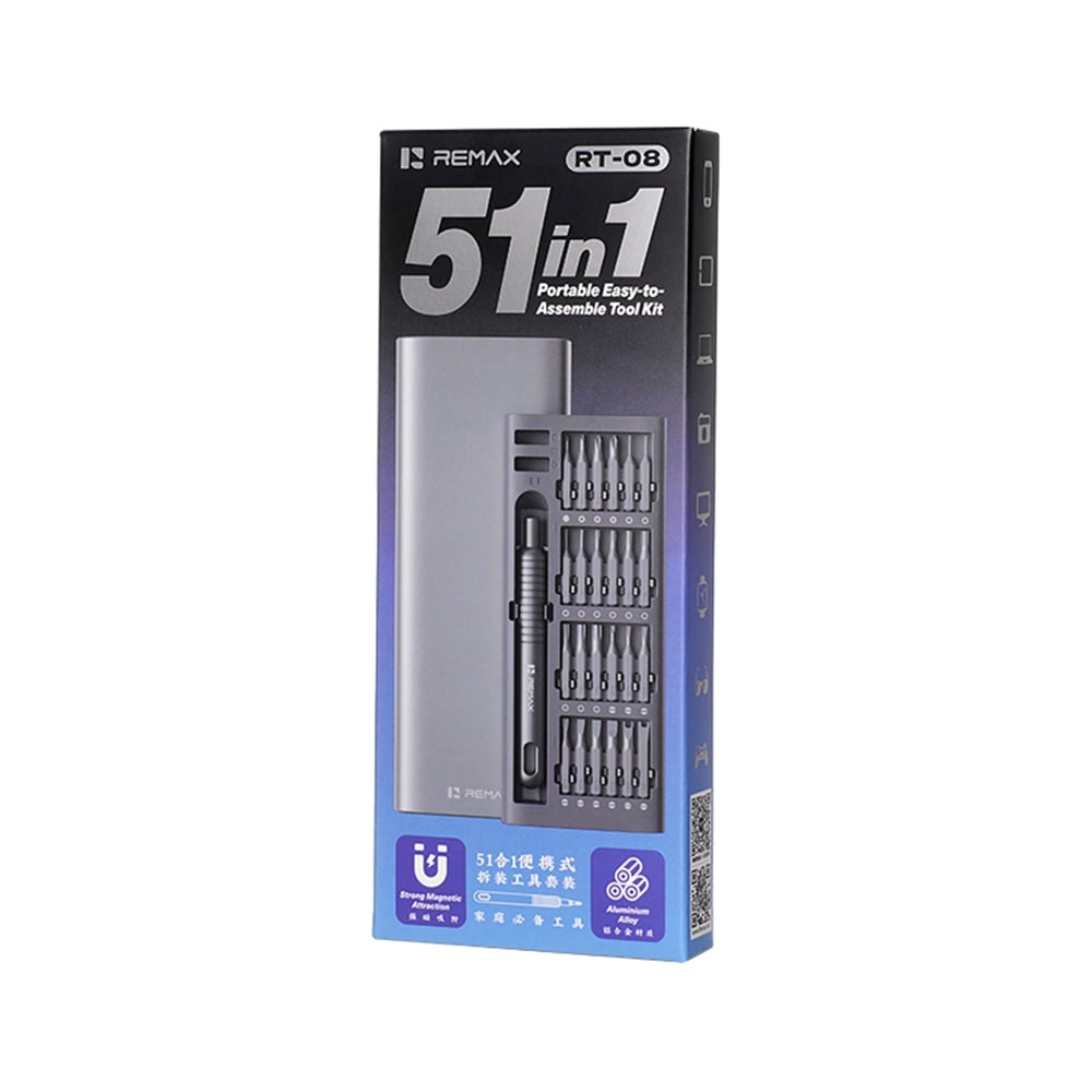 REMAX ชุดเครื่องมือไขควง Tool kit 51 in 1 (RT-08) Gray