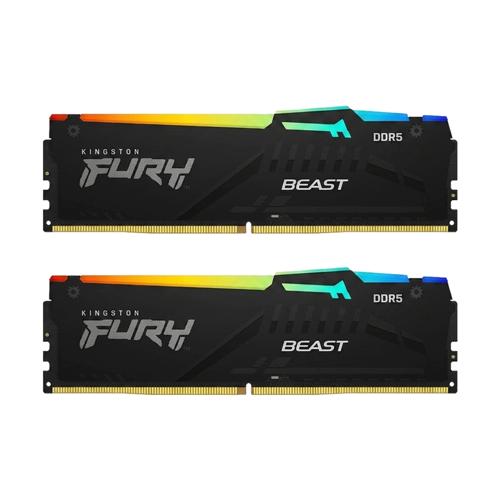 RAM DDR5(5600) 32GB (16GBX2) KINGSTON FURY BEAST BLACK RGB (KF556C36BBEAK2-32)