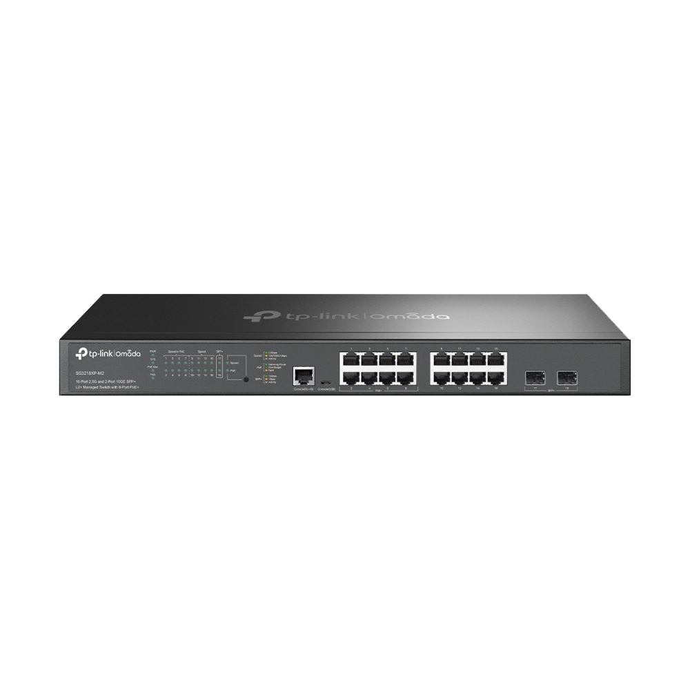 Gigabit Switching Hub TP-LINK TL-SG3218XP-M2 (19",16-Port 2.5G,2-Port 10GE SFP+,8