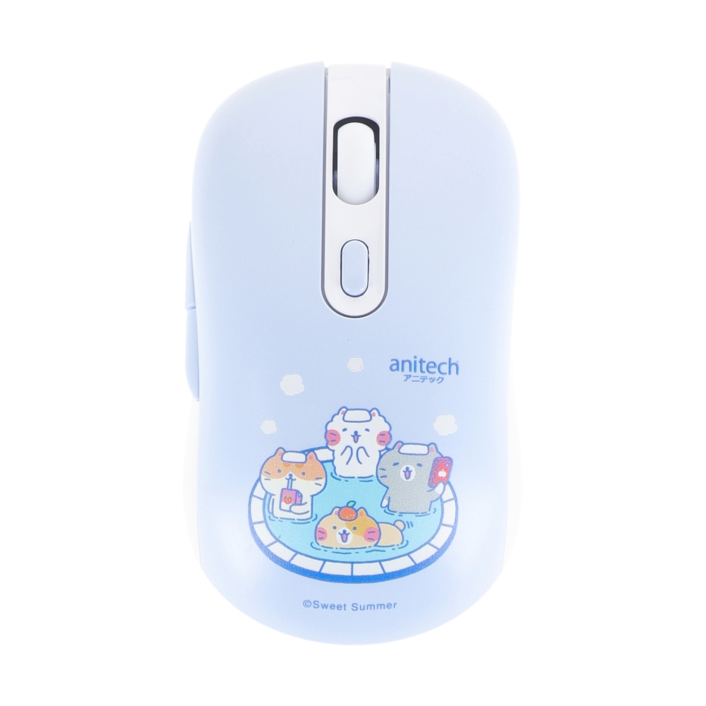 MOUSE WIRELESS ANITECH CAT-W244 BLUE (SILENT)