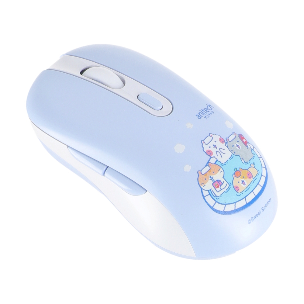MOUSE WIRELESS ANITECH CAT-W244 BLUE (SILENT)