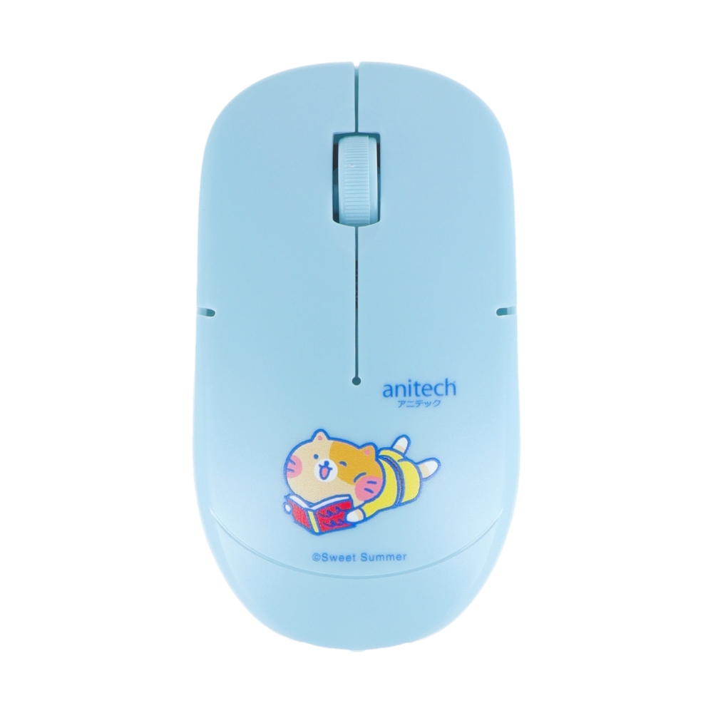 MOUSE WIRELESS + MOUSE PAD ANITECH CAT-WMP01 BLUE