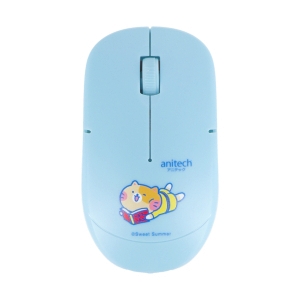 MOUSE WIRELESS + MOUSE PAD ANITECH CAT-WMP01 BLUE