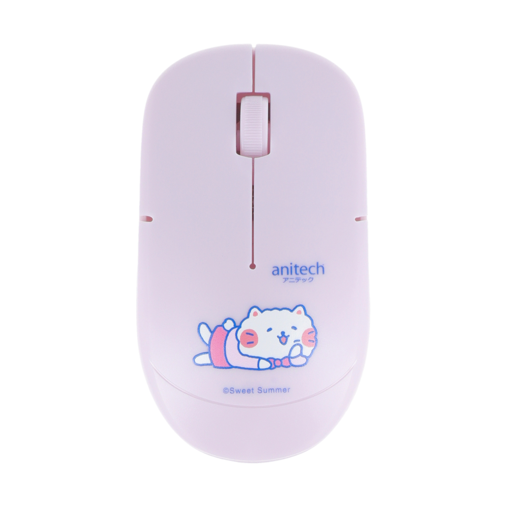 MOUSE WIRELESS + MOUSE PAD ANITECH CAT-WMP01 PURPLE