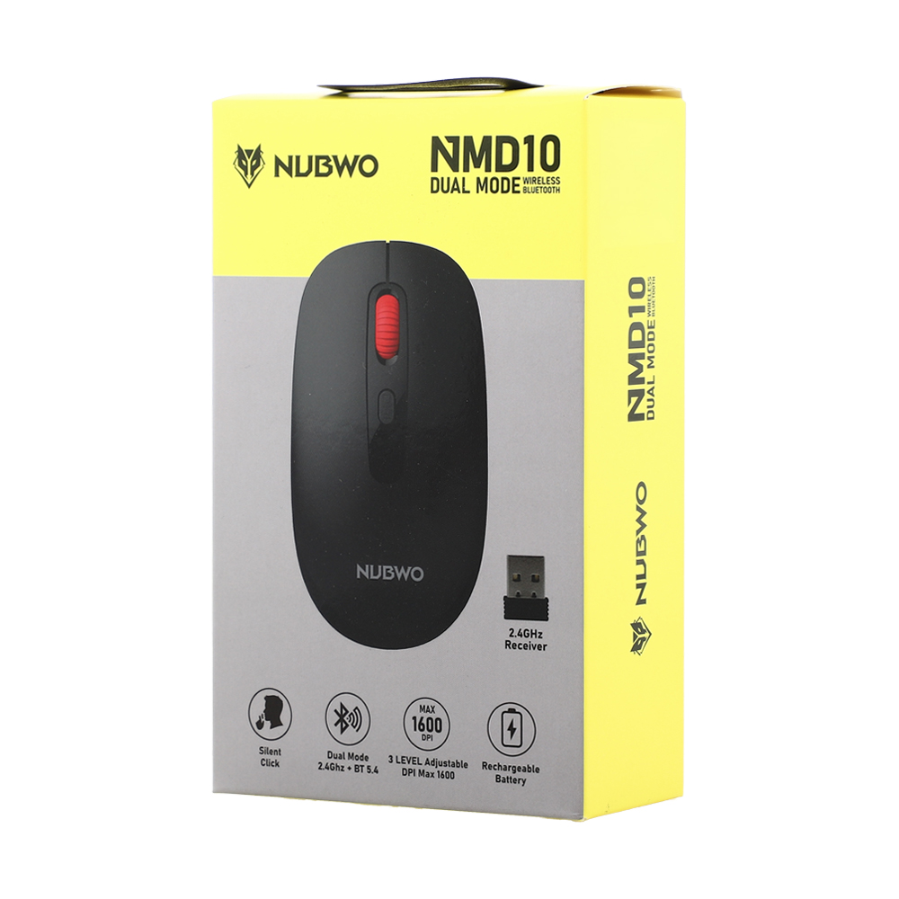 MOUSE WIRELESS NUBWO NMD10 BLACK (BLUETOOTH/SILENT)