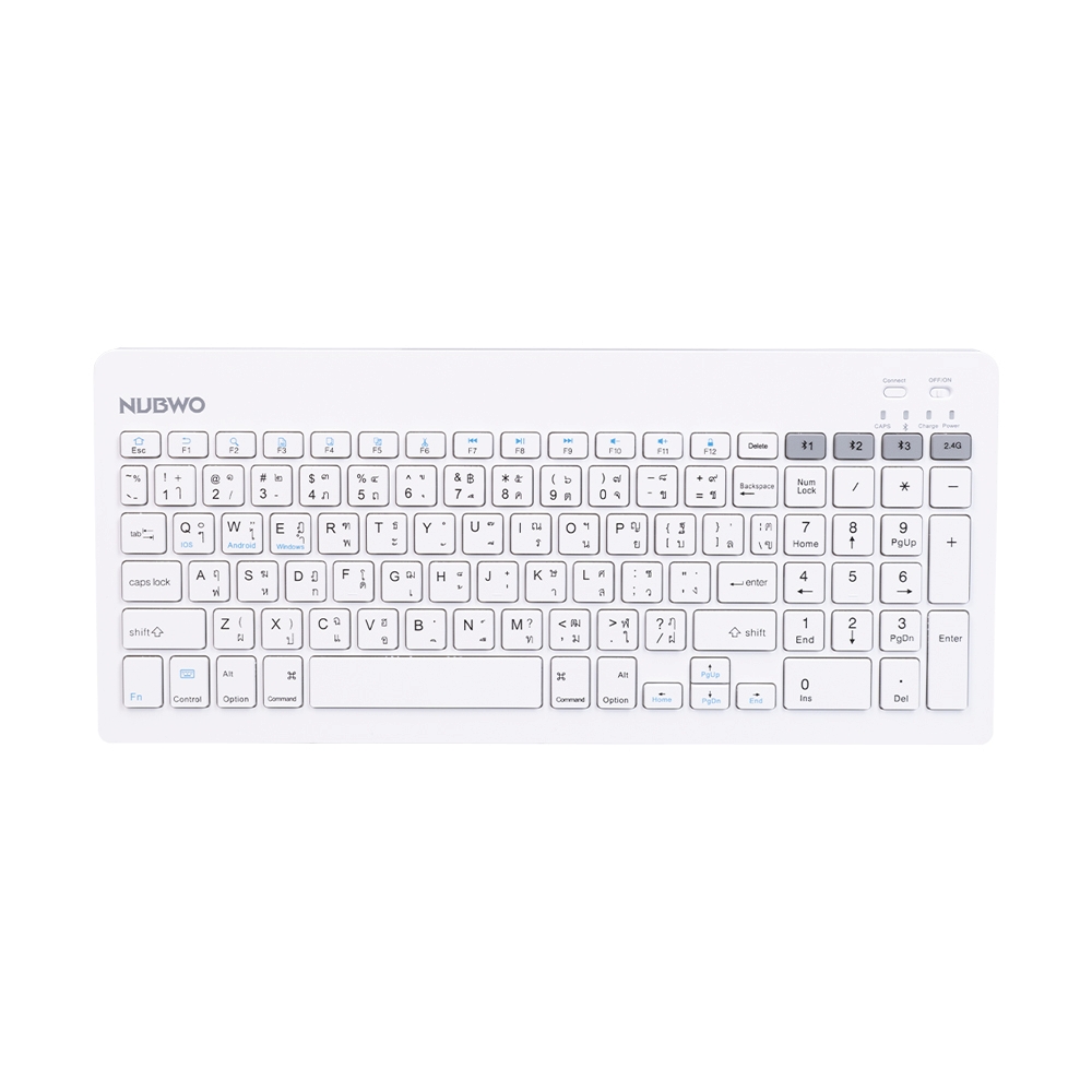 KEYBOARD WIRELESS NUBWO NKB112 WHITE (BLUETOOTH)