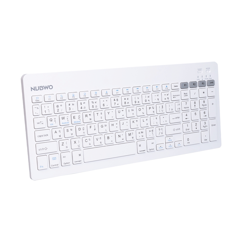 KEYBOARD WIRELESS NUBWO NKB112 WHITE (BLUETOOTH)