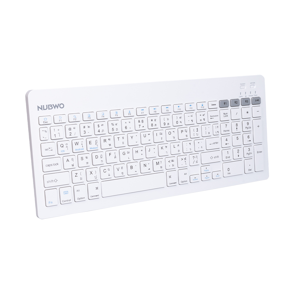 KEYBOARD WIRELESS NUBWO NKB112 WHITE (BLUETOOTH)