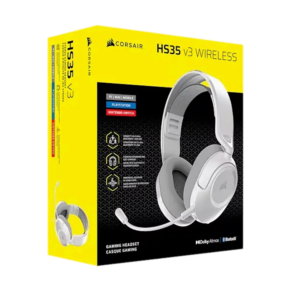 HEADSET CORSAIR HS35 V3 WHITE (7.1)
