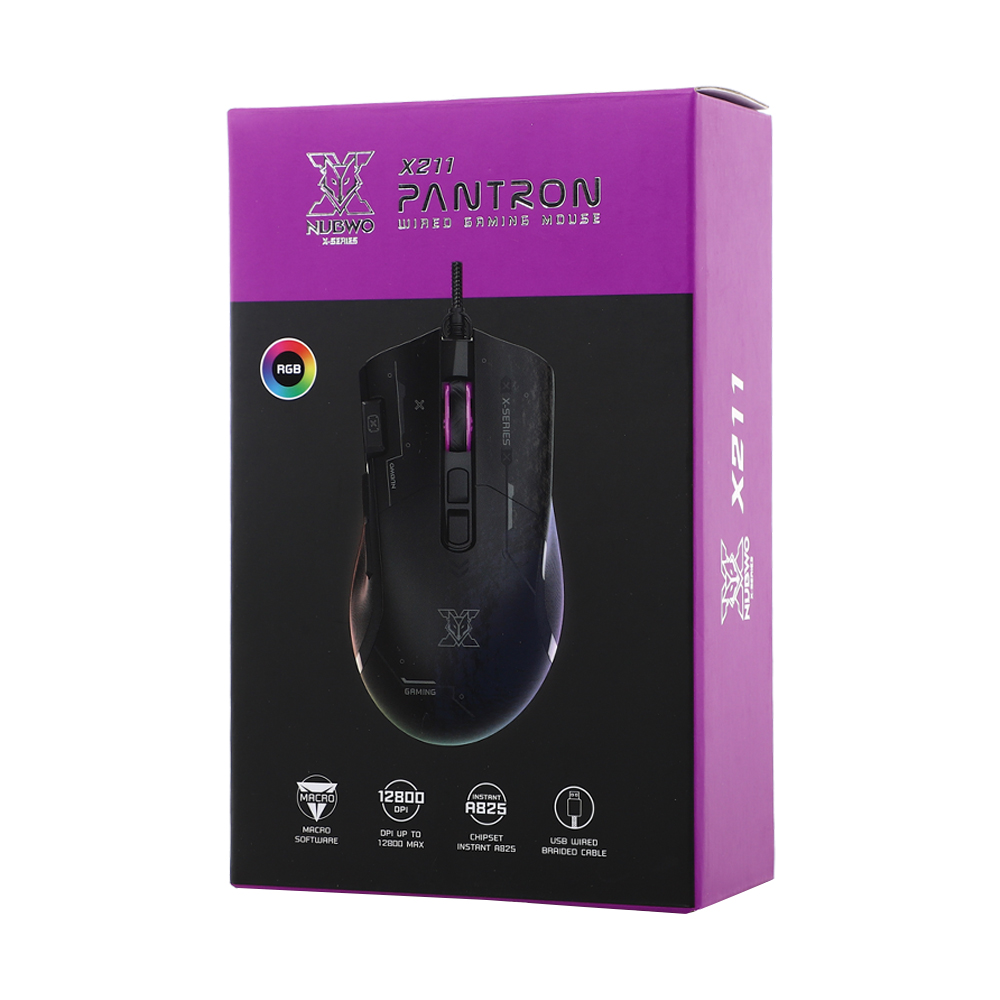 MOUSE NUBWO PANTRON X211 BLACK (เมาส์สาย)