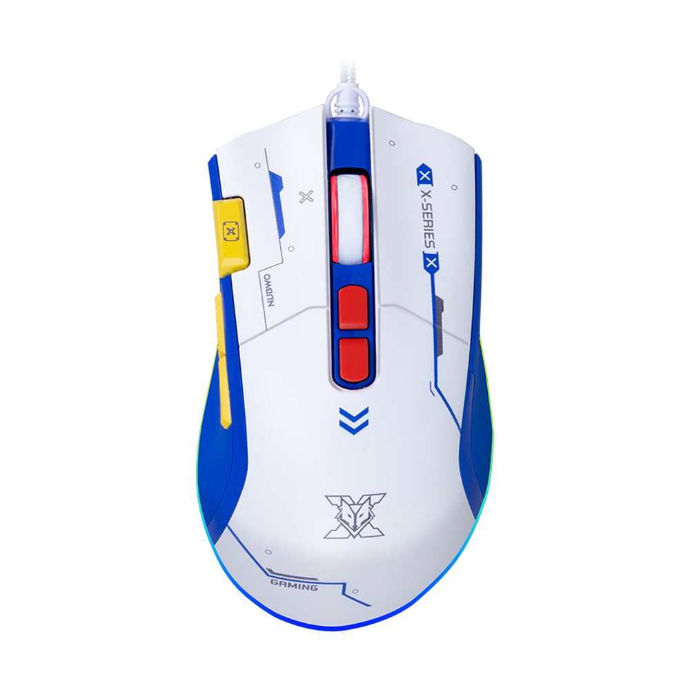 MOUSE NUBWO PANTRON X211 WHITE BLUE (เมาส์สาย)