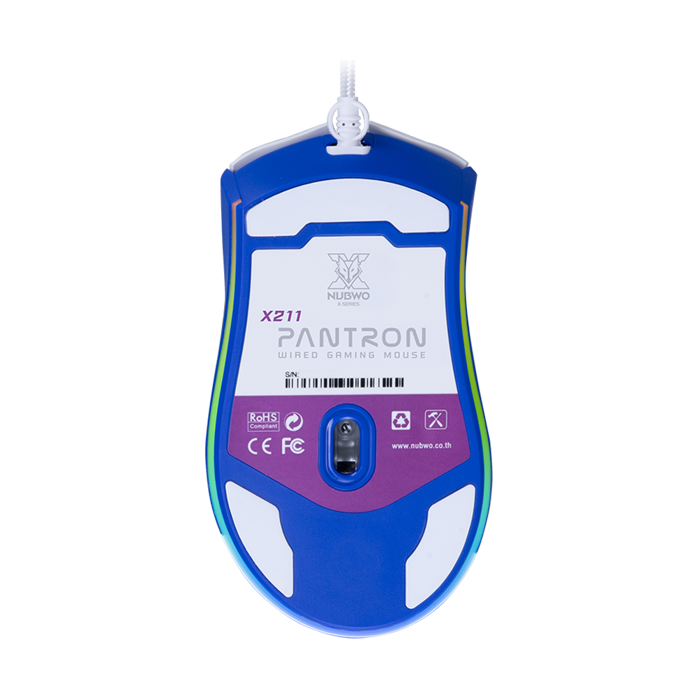 MOUSE NUBWO PANTRON X211 WHITE BLUE (เมาส์สาย)