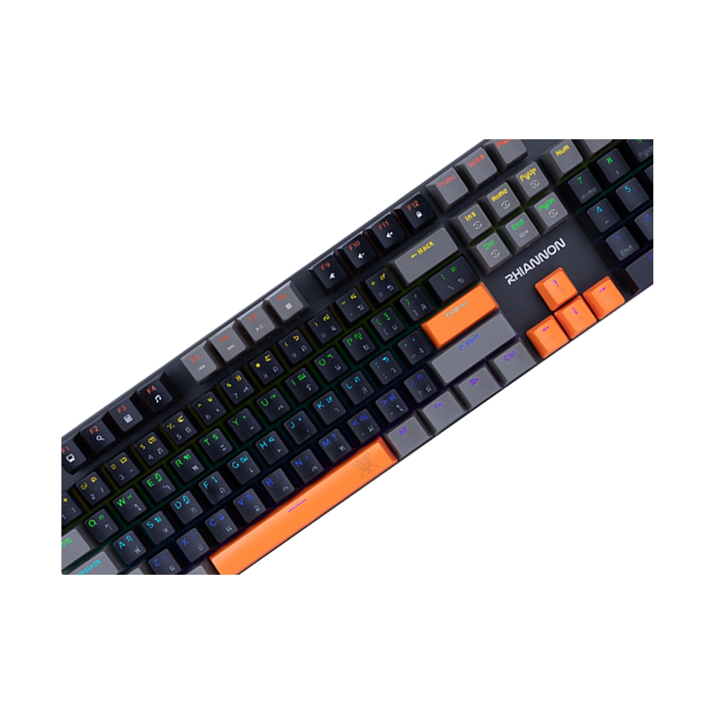 KEYBOARD NUBWO RHIANNON X62 BLACK GRAY ORANGE (BLUE SWITCH คีย์บอร์ด)