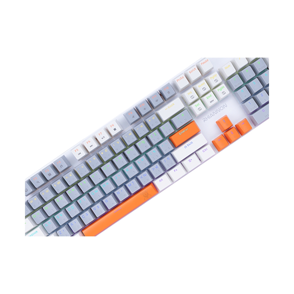 KEYBOARD NUBWO RHIANNON X62 WHITE GRAY ORANGE (RED SWITCH คีย์บอร์ด)