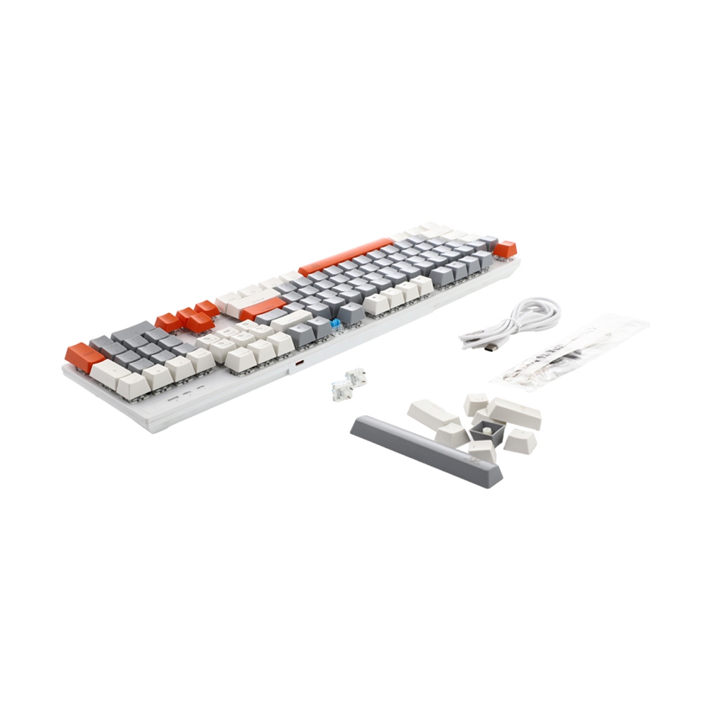 KEYBOARD NUBWO RHIANNON X62 WHITE GRAY ORANGE (RED SWITCH คีย์บอร์ด)