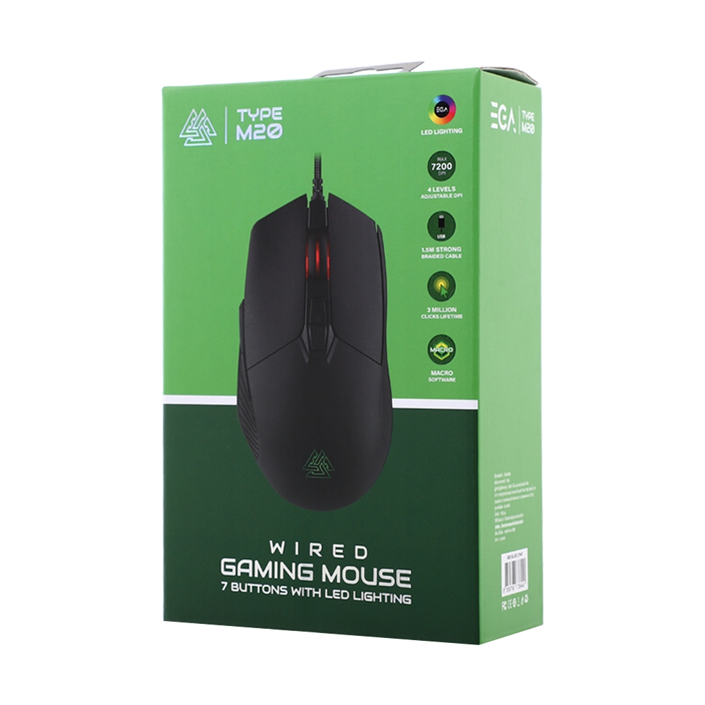 MOUSE EGA TYPE M20 BLACK (เมาส์สาย)