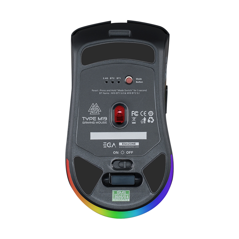 MOUSE WIRELESS BLUETOOTH EGA TYPE M19 BLACK (เมาส์ไร้สาย)