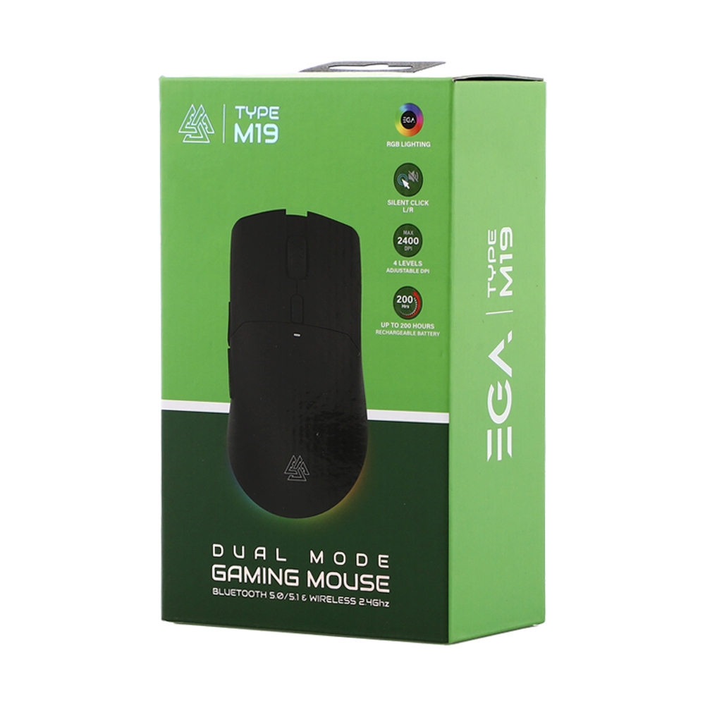 MOUSE WIRELESS BLUETOOTH EGA TYPE M19 BLACK (เมาส์ไร้สาย)
