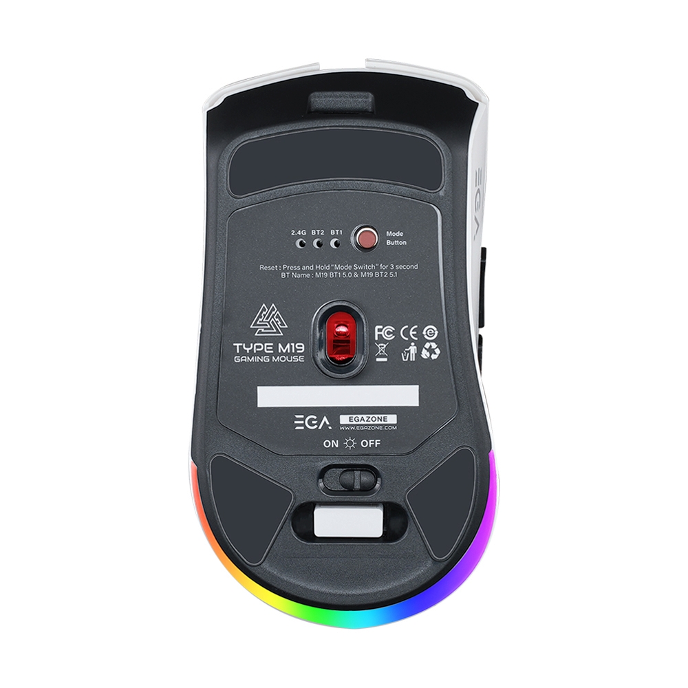 MOUSE WIRELESS BLUETOOTH EGA TYPE M19 WHITE (เมาส์ไร้สาย)