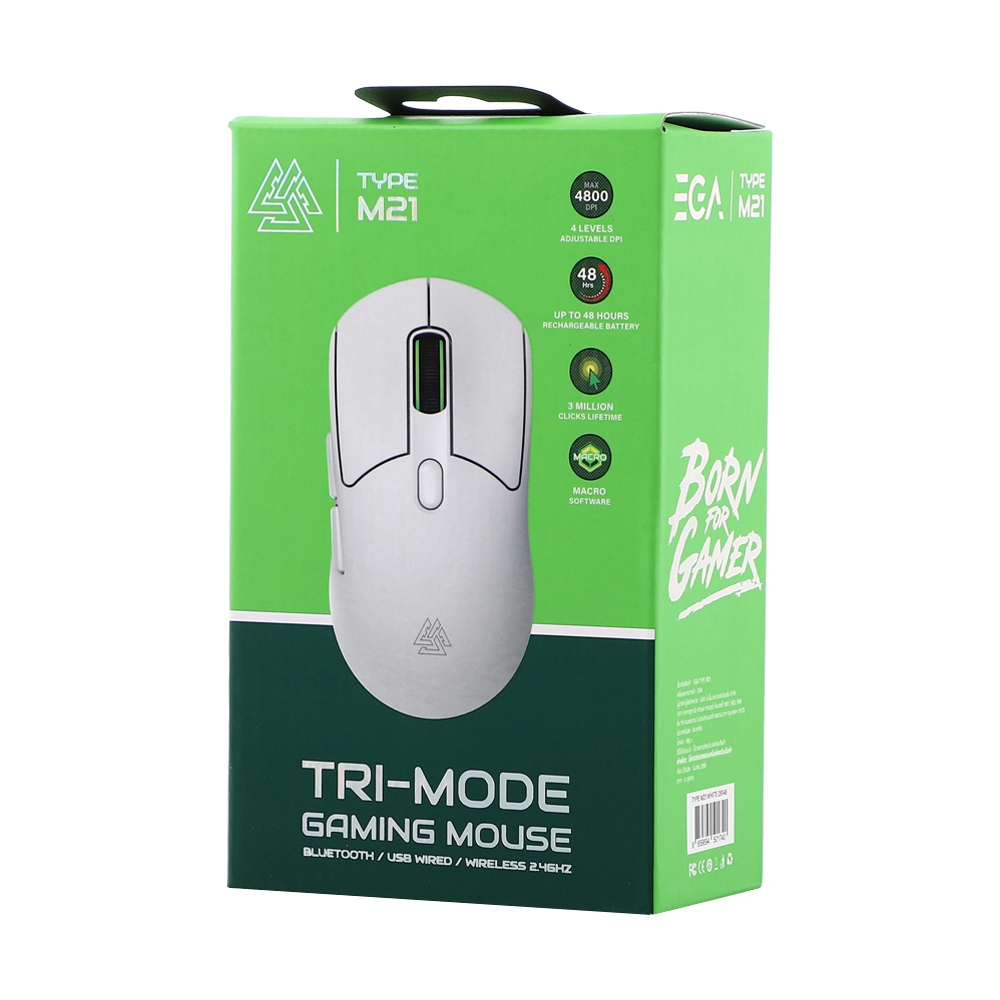 MOUSE WIRELESS BLUETOOTH EGA TYPE M21 WHITE (เมาส์ไร้สาย)