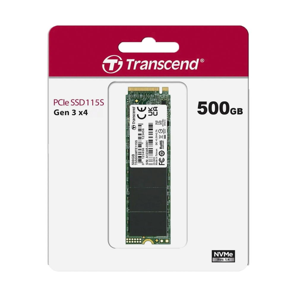 500 GB SSD M.2 PCIe 3.0 TRANSCEND (TCN-TS500GMTE115S) NVMe M.2 2280