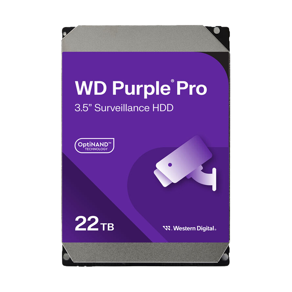 22 TB HDD CCTV WD PURPLE PRO (7200RPM, 512MB, SATA-3, WD221PURP)