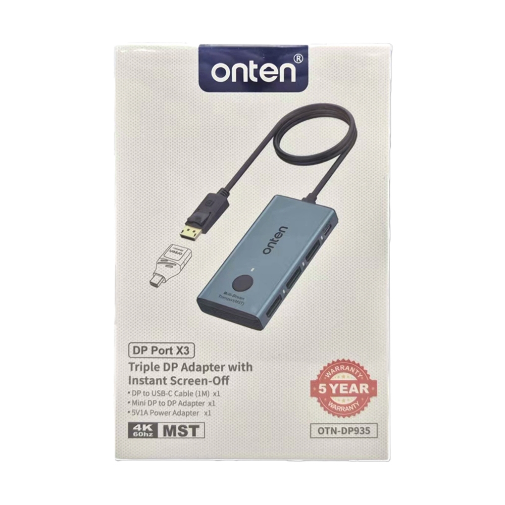 Converter Display Port 4 in 1 Triple DP ONTEN (OTN-DP935)